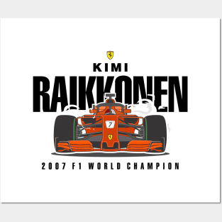 Kimi Raikkonen 2007 World Champion Posters and Art